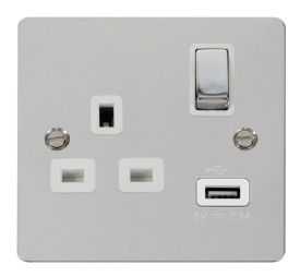 FPCH571WH  Define 13A 1G Ingot Switch/Socket & 2.1A USB Port